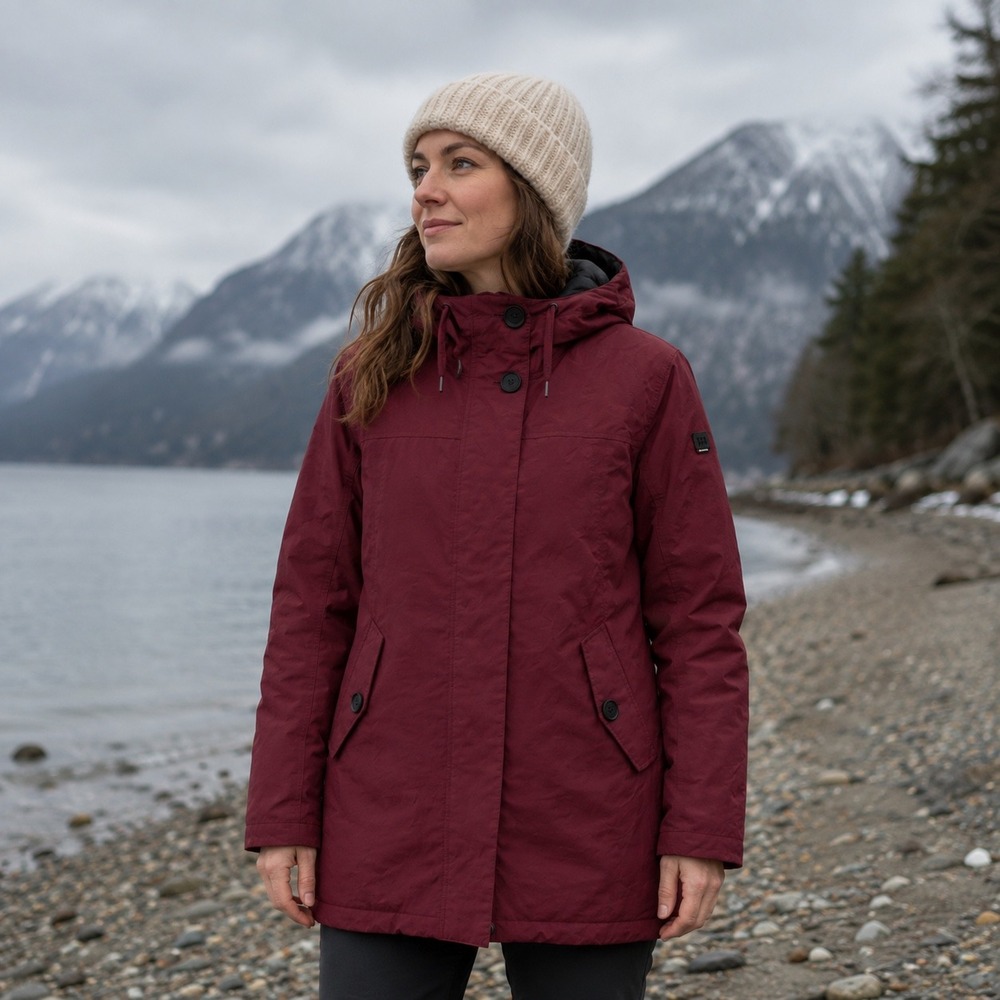 Helly Hansen Women Burgundy Helly Tech PrimaLoft Insulated Hooded Parka Large